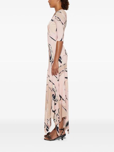 PUCCI orchidee-print dress - Neutrals