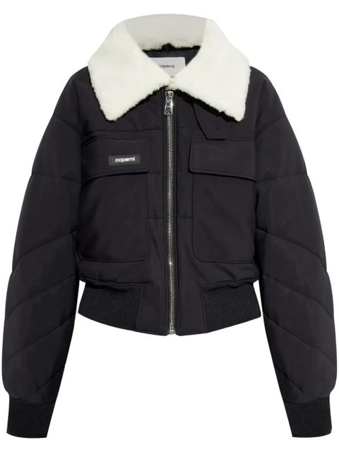 Coperni logo-patch faux-shearling puffer jacket - Black - zdjęcie produktu nr 1