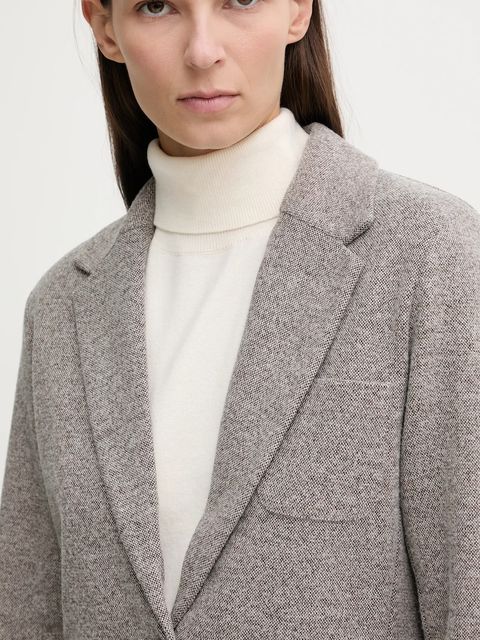 Marc O'Polo marynarka kolor beżowy jednorzędowa wzorzysta 511304458011