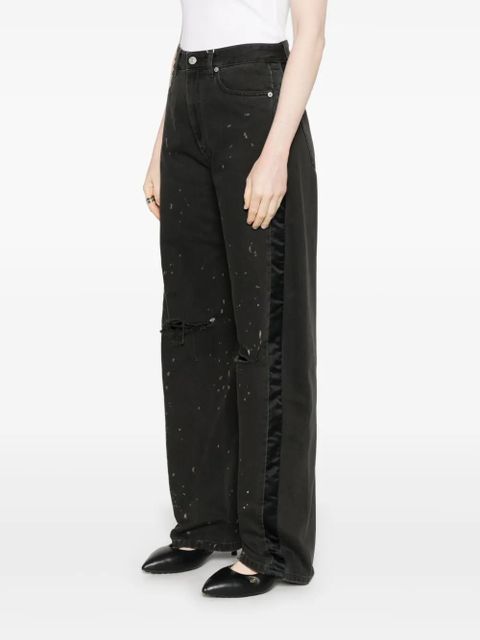 MM6 Maison Margiela paint-splatter effect jeans - Black - zdjęcie produktu nr 2