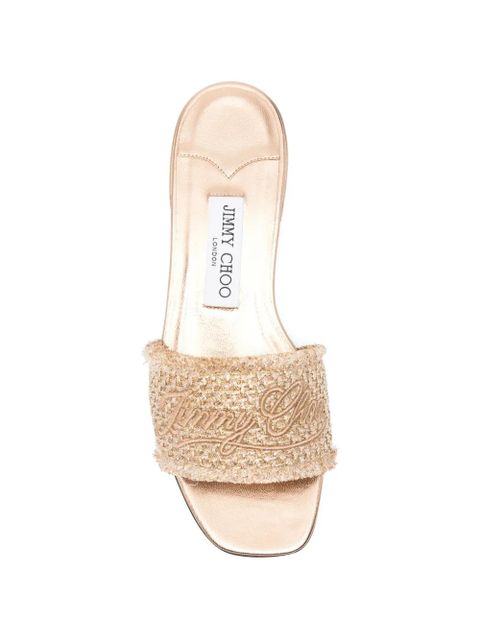 Jimmy Choo Joa frayed sandals - Gold