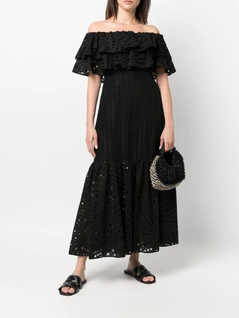 Charo Ruiz Ibiza Isabella broderie anglaise midi dress - Black - zdjęcie produktu nr 2