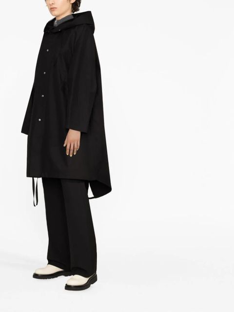 Jil Sander logo-print cotton coat - Black - zdjęcie produktu nr 2