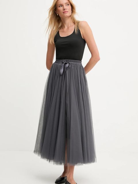 Answear.LAB spódnica kolor szary maxi rozkloszowana