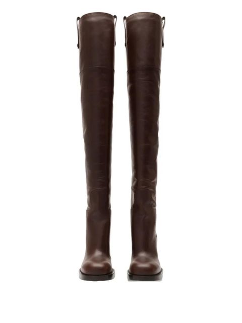 Burberry 85mm Cavalier calf-leather thigh-high boots - Brown