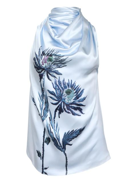 Altuzarra Sleary floral cowl-neck blouse - Blue - zdjęcie produktu nr 1