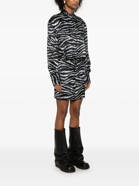 The Attico zebra-print mini dress - Black
