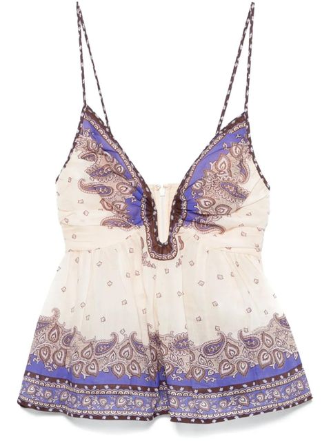 ZIMMERMANN Maxine Plunge blouse - Neutrals - zdjęcie produktu nr 1