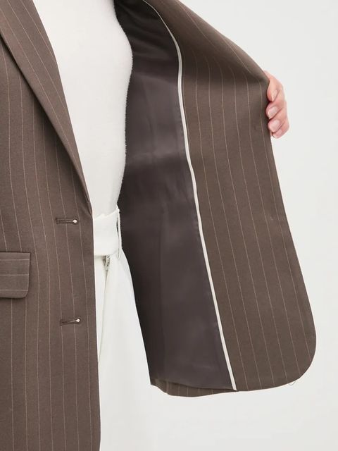 United Colors of Benetton marynarka kolor brązowy jednorzędowa wzorzysta 2KHSDW02H