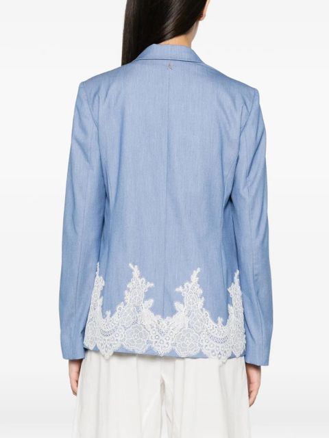 TWINSET lace-trim blazer - Blue