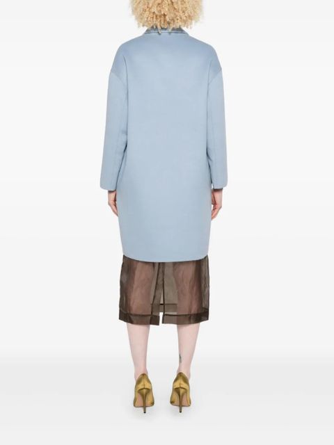 Prada button-fastening collared coat - Blue