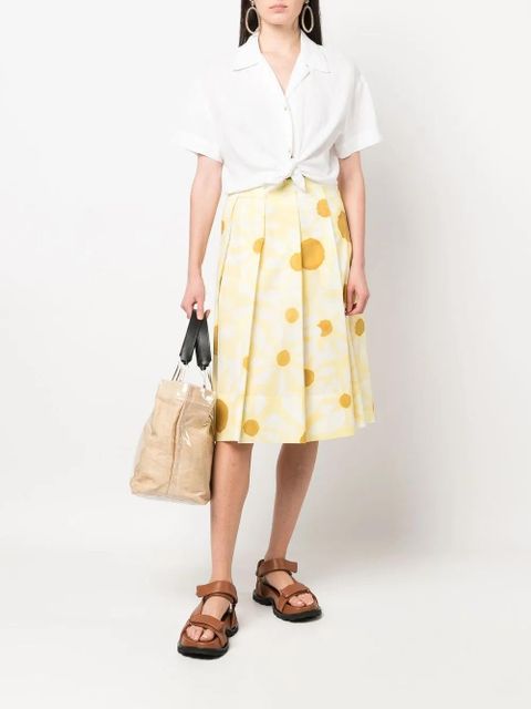 Marni spot-print pleated skirt - Yellow - zdjęcie produktu nr 2