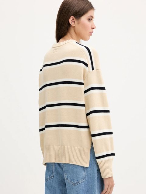 Guess Jeans sweter bawełniany kolor beżowy lekki W4BR09 Z3HM1