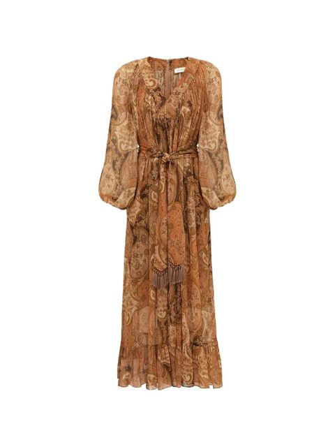 ZIMMERMANN Carousel paisley-print tassel-detail maxi dress - Neutrals - zdjęcie produktu nr 1