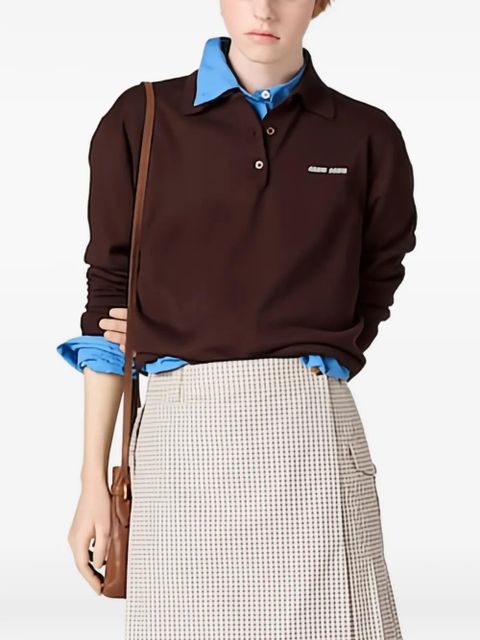 Miu Miu wool knit polo shirt - Brown - zdjęcie produktu nr 1