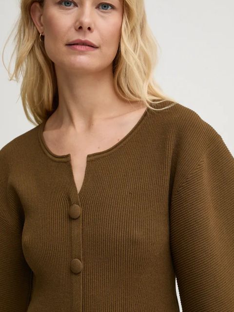 By Malene Birger kardigan FRANCINAS damski kolor zielony Q72575003