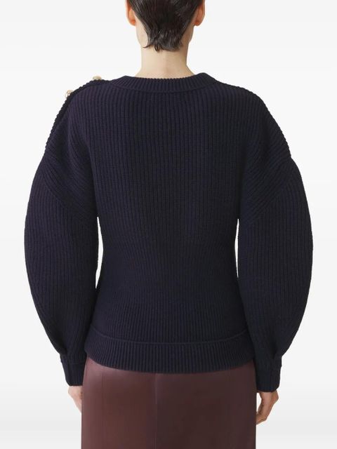 Lanvin ribbed-knit button-detail sweat - Black - zdjęcie produktu nr 2