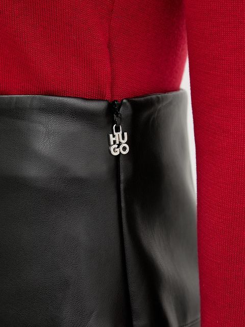 HUGO spódnica kolor czarny mini rozkloszowana 50550980