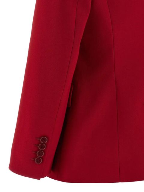 Alexander McQueen puff-sleeve single-breasted blazer - Red