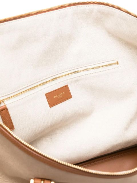 Saint Laurent Cassandre-logo canvas luggage bag - Neutrals