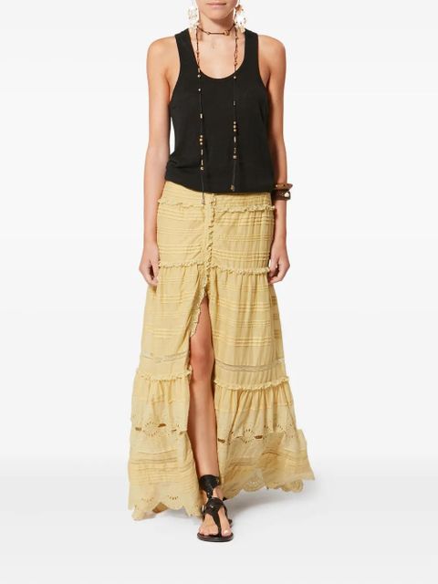 MARANT ÉTOILE Paoline tiered maxi skirt - Yellow - zdjęcie produktu nr 2