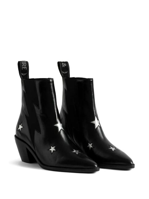 Zadig&Voltaire 60mm Tyler stars lightning boots - Black