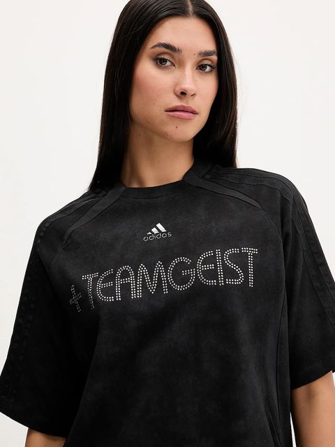 adidas Originals t-shirt bawełniany Rhinestone Tee damski kolor czarny KF3113