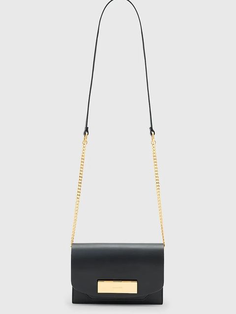 AllSaints torebka skórzana ETTA kolor czarny W339XD - zdjęcie produktu nr 1