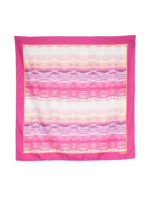 Missoni zigzag print silk scarf - Pink - zdjęcie produktu nr 1