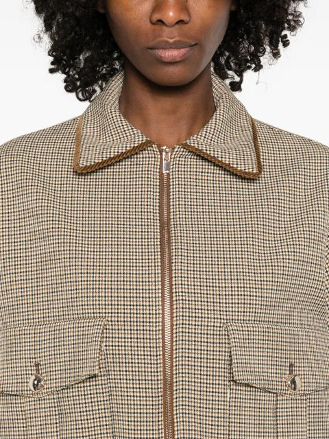 Maje checks pocket jacket - Brown