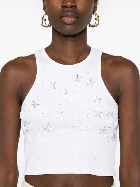 SANDRO sequin-embellished tank top - White