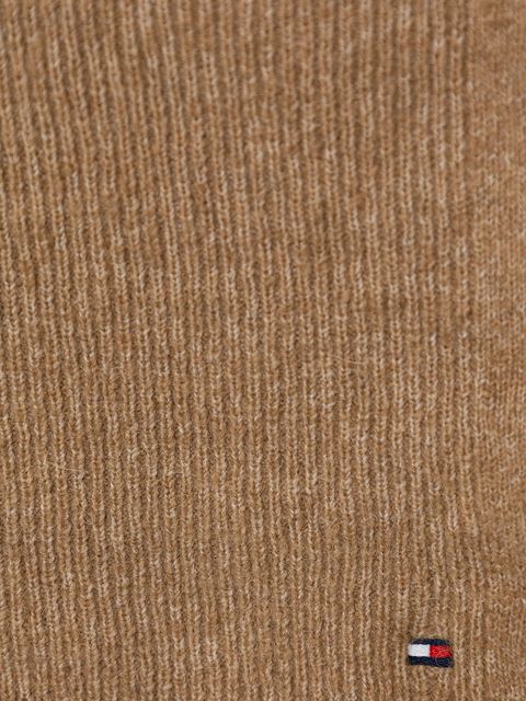 Tommy Hilfiger szalik z dodatkiem wełny damski kolor beżowy gładki AW0AW17787