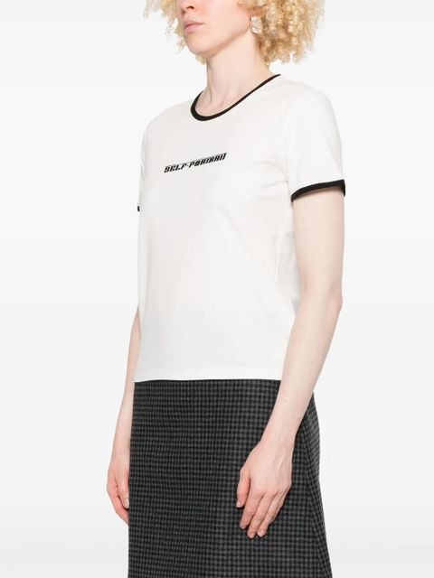 Self-Portrait jersey T-shirt - White - zdjęcie produktu nr 2