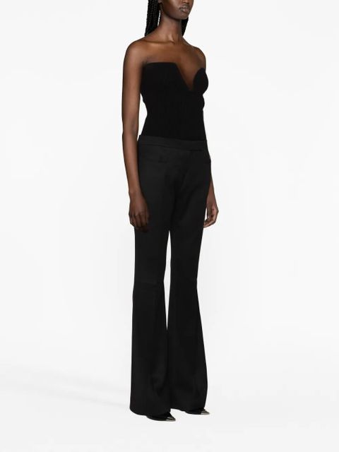 TOM FORD high-waist wool flared trousers - Black