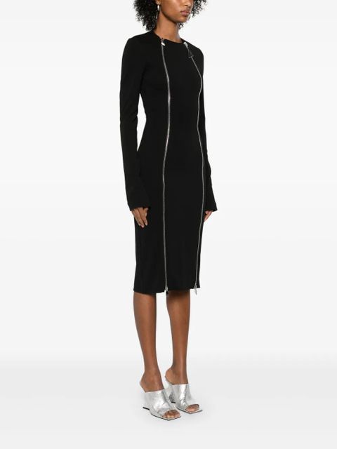 The Attico zip-fastening midi dress - Black