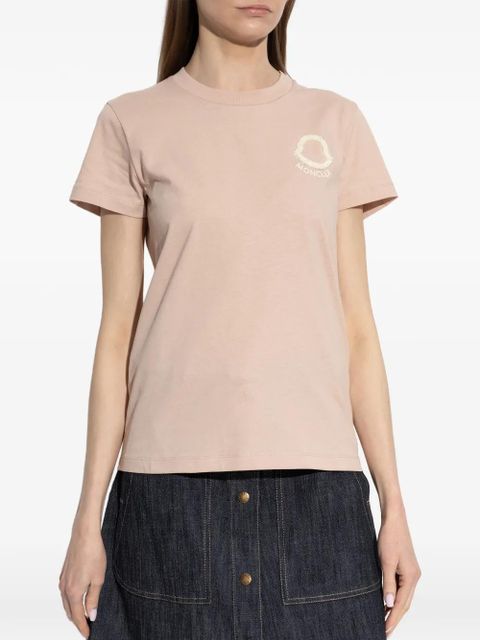 Moncler logo-appliqué T-shirt - Pink