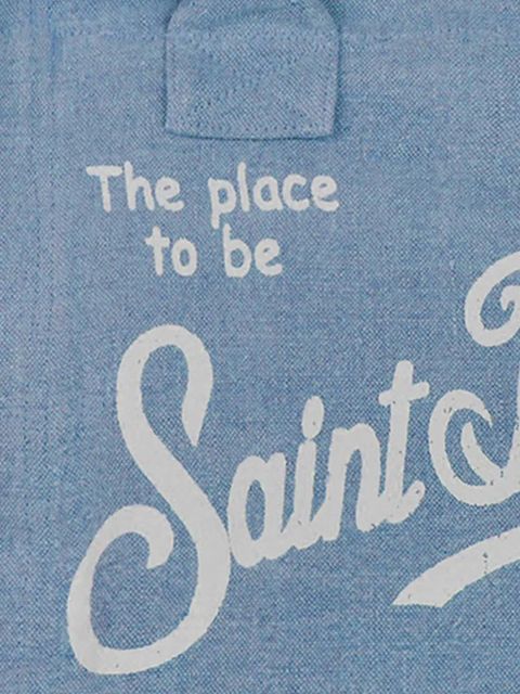 MC2 Saint Barth Collette fringed zip linen tote bag - Blue