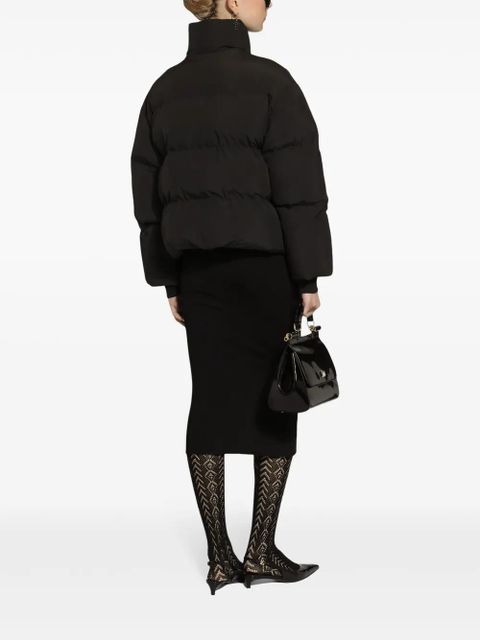 Dolce & Gabbana zip-up puffer jacket - Black