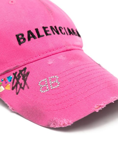 Balenciaga embellished cap hat - Pink