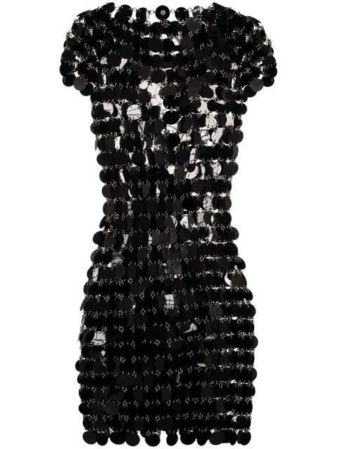 Rabanne circle disc mini dress - Black