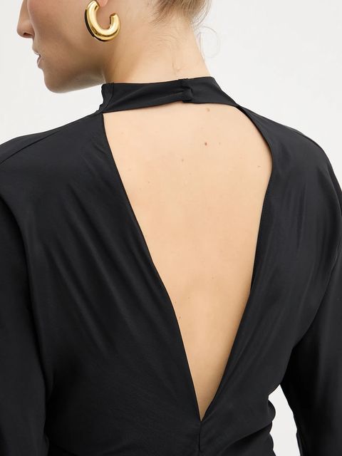 Pinko bluzka z jedwabiem damska kolor czarny gładka 105625 A2S9