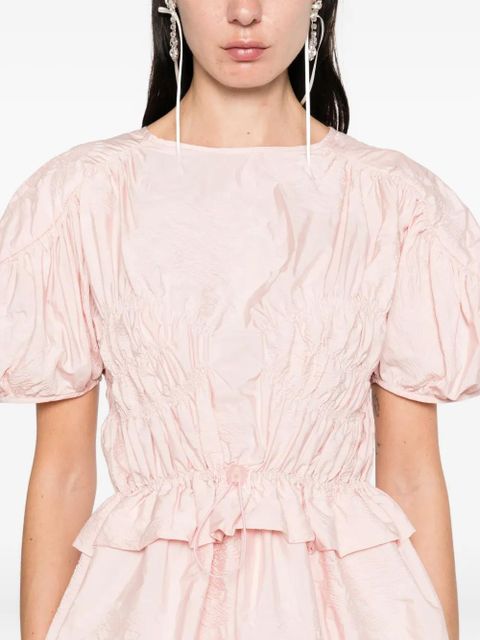 Cecilie Bahnsen puff-sleeve ruffled top - Pink