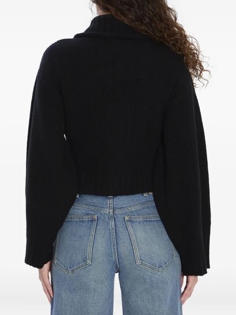 The Attico ribbed zip-up cardigan - Black - zdjęcie produktu nr 2