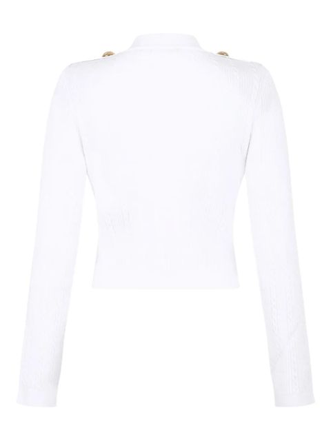 Balmain ribbed button cardigan - White - zdjęcie produktu nr 2
