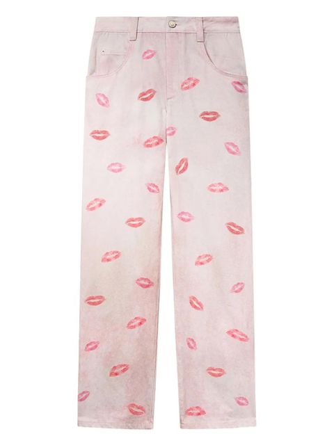 MARANT ÉTOILE Brinsa lip-print trousers - Pink - zdjęcie produktu nr 1