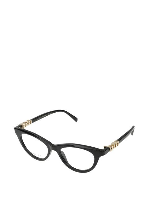 Gucci logo-plaque cat-eye glasses - Black - zdjęcie produktu nr 2