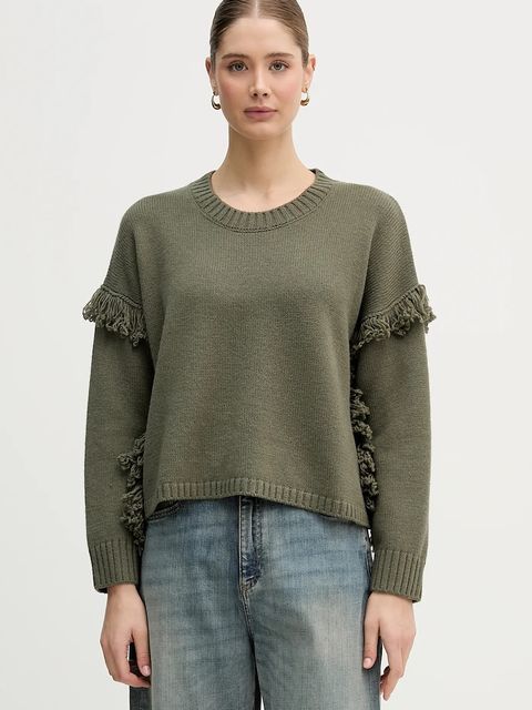 United Colors of Benetton sweter z dodatkiem wełny damski kolor zielony 191VD10EZ - zdjęcie produktu nr 1