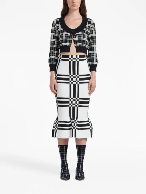 Marni checked cropped cardigan - Black