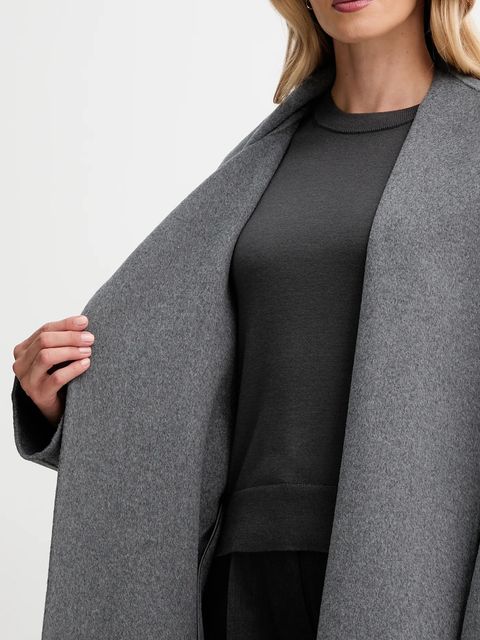 Calvin Klein płaszcz z dodatkiem wełny kolor szary LV044D555G