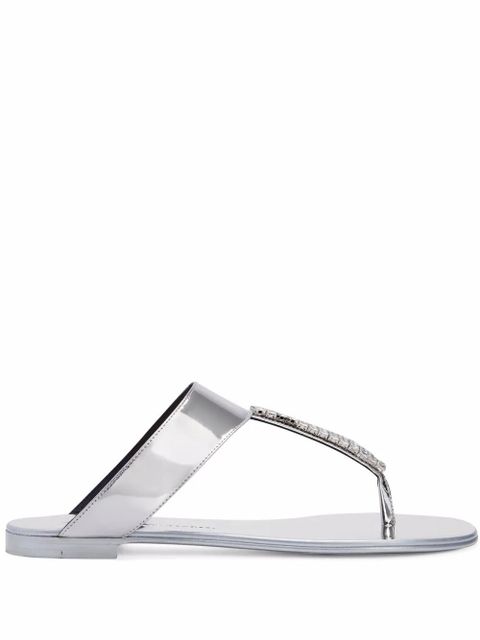 Giuseppe Zanotti Cleta crystal-embellished sandals - Silver - zdjęcie produktu nr 1